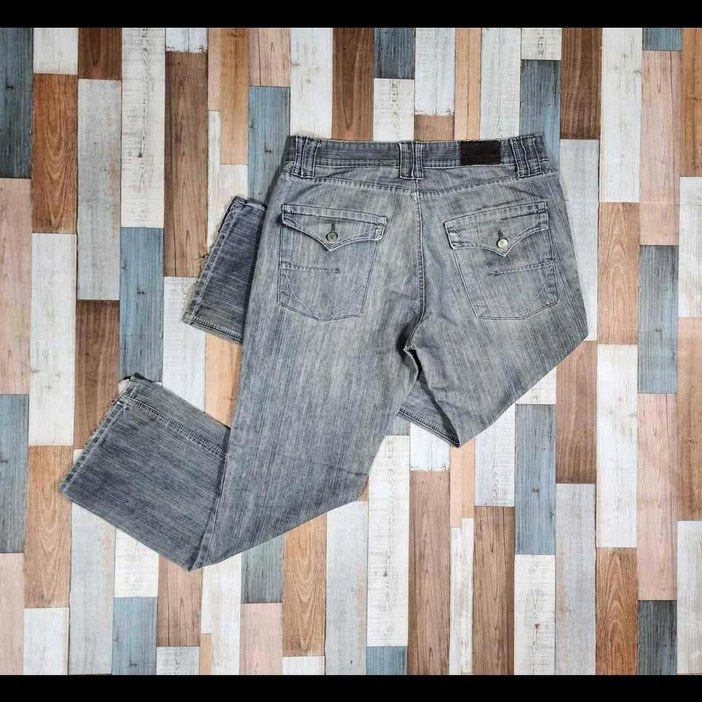 Reputation Sz 38 Stylish Gray Light Wash Straight Leg Denim Jeans